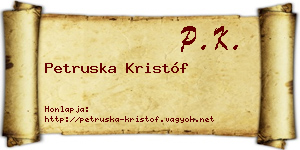 Petruska Kristóf névjegykártya
