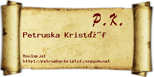 Petruska Kristóf névjegykártya